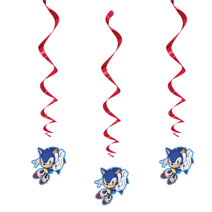Sonic the Hedgehog Hanging Swirl Decorations - 3 Pc