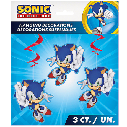 Sonic the Hedgehog Hanging Swirl Decorations - 3 Pc