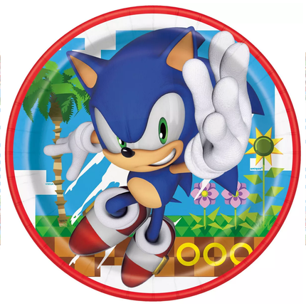 Sonic the Hedgehog Paper Party Dinner Plates 9" 8ct - detail of included product