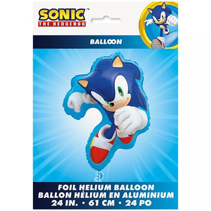 Sonic 24 inch shaped foil balloon in original packaging, included in set