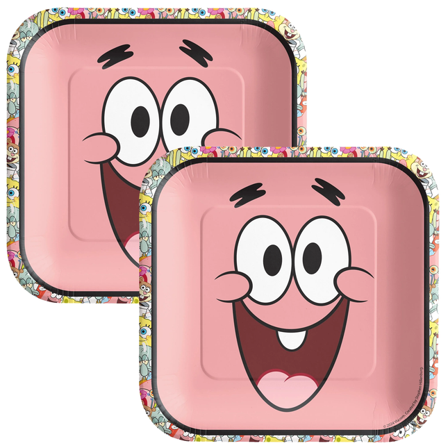 Sponge Bob Dessert Plates 7" ,8ct