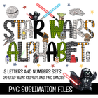 Star Wars Doodle Alphabet Letters PNG Bundle Instant Download