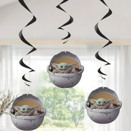 Star Wars Baby Yoda Swirl Decorations, 3 ct