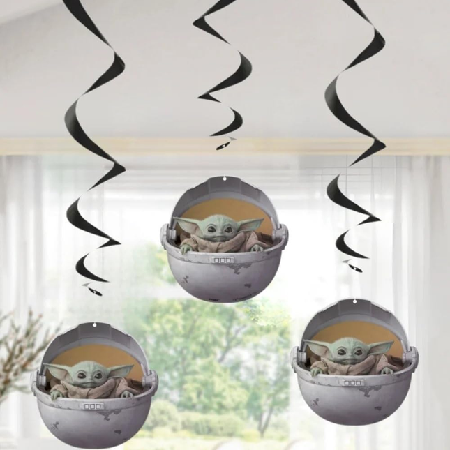Star Wars Baby Yoda Swirl Decorations, 3 ct