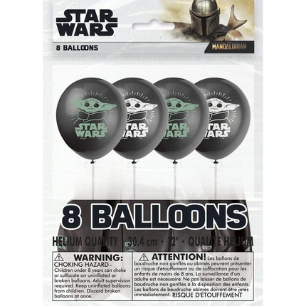 Star Wars Mandalorian The Child 12" Latex Balloons, 8ct