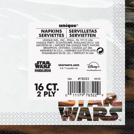 Star Wars The Mandalorian Paper Party Lunch Napkins