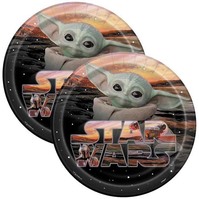 Star Wars The Mandalorian Paper Dinner Plates – 8 Count