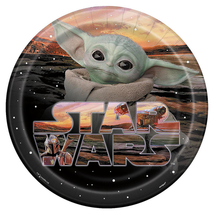 Star Wars The Mandalorian Paper Dinner Plates – 8 Count