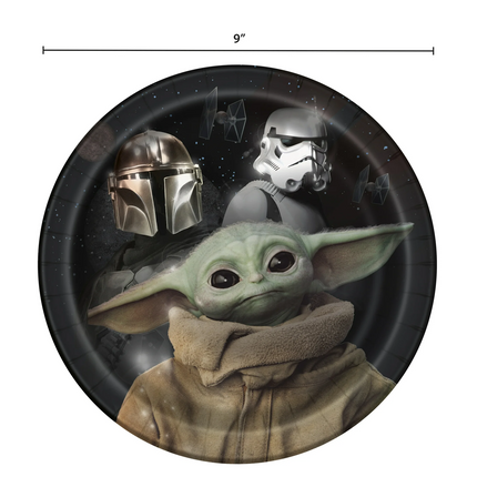 Star Wars Mandalorian The Child Round 9" Dinner Plates 8ct