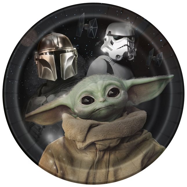  Star Wars Mandalorian The Child Round 9" Dinner Plates 8ct