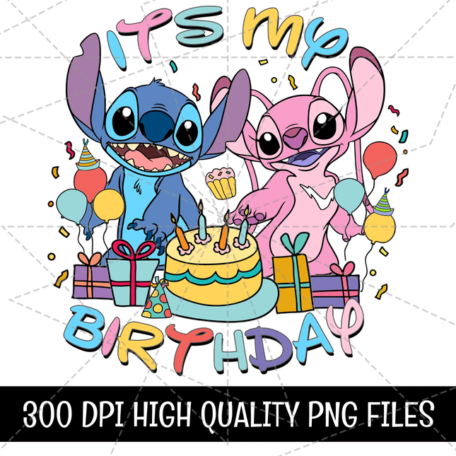 Stitch It's My Birthday Png and Svg Files - Instant Download