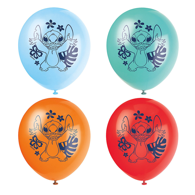 Stitch Latex Balloons 12" - 8 Pc.