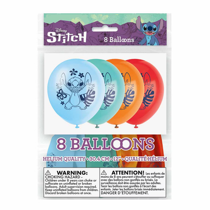 Stitch Latex Balloons 12" - 8 Pc.