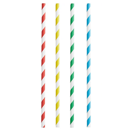 Striped Paper Smoothie Straws, 10ct