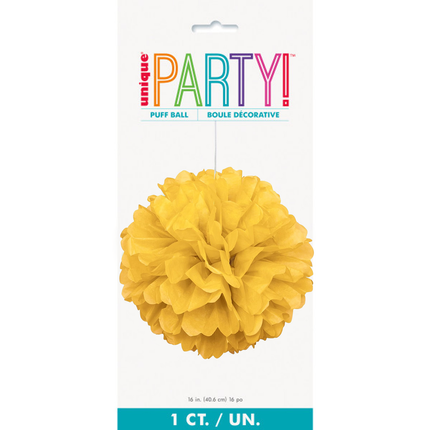 Sunflower Yellow Solid Hanging Tissue Pom Pom 16"