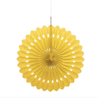 Sunflower Yellow Solid Tissue Paper Fan 16