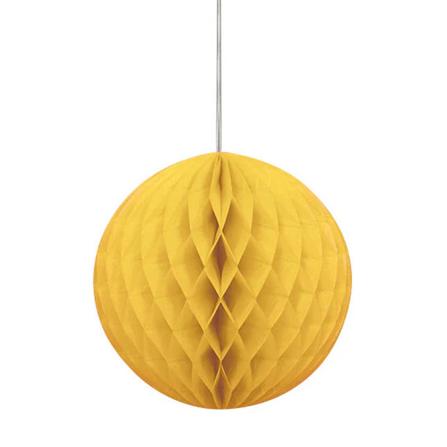 Sunflower Yellow Solid Honeycomb Ball 8"