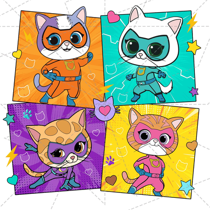 Super Kitties PNG & SVG - Digital Instant Download