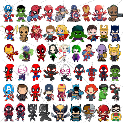 54 Superhero Chibi Baby Png Files Instant Download