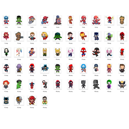 54 Superhero Chibi Baby Png Files Instant Download