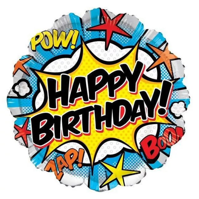 Superhero Happy Birthday Foil Balloon 18"