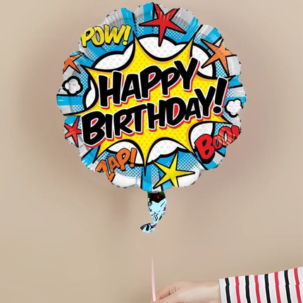 Superhero Happy Birthday Foil Balloon 18"