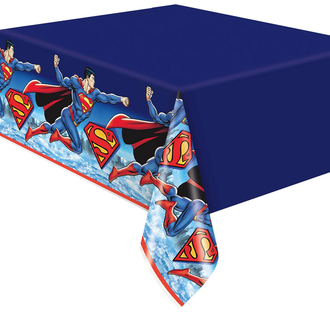  Superman Rectangular Plastic Table Cover 54" x 84"
