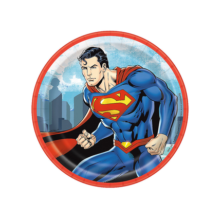 Superman Round 7" Dessert Plates 8ct