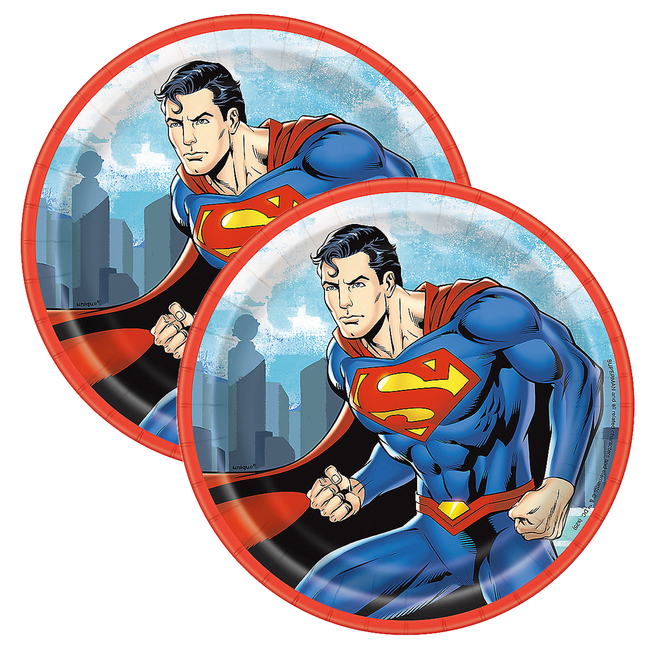 Superman Round 7" Dessert Plates 8ct