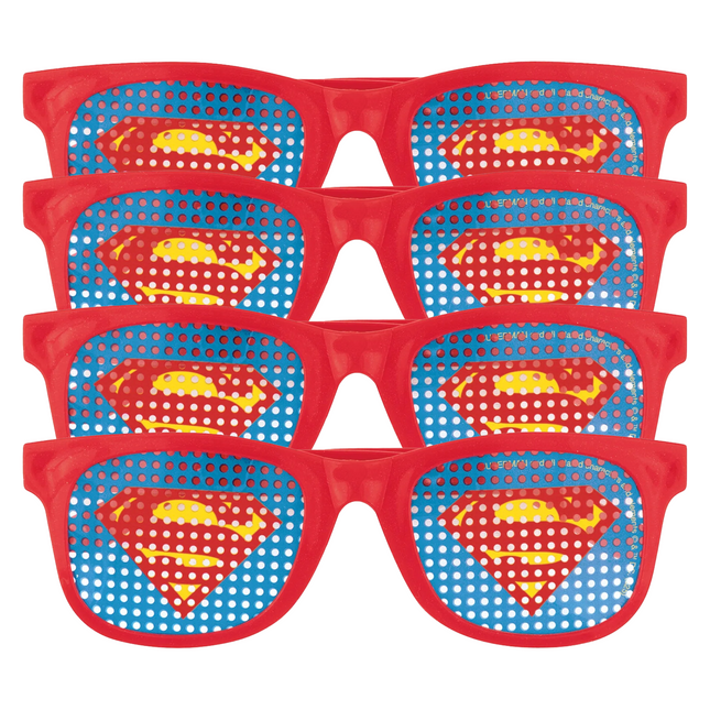 Superman Pinhole Novelty Glasses 4ct