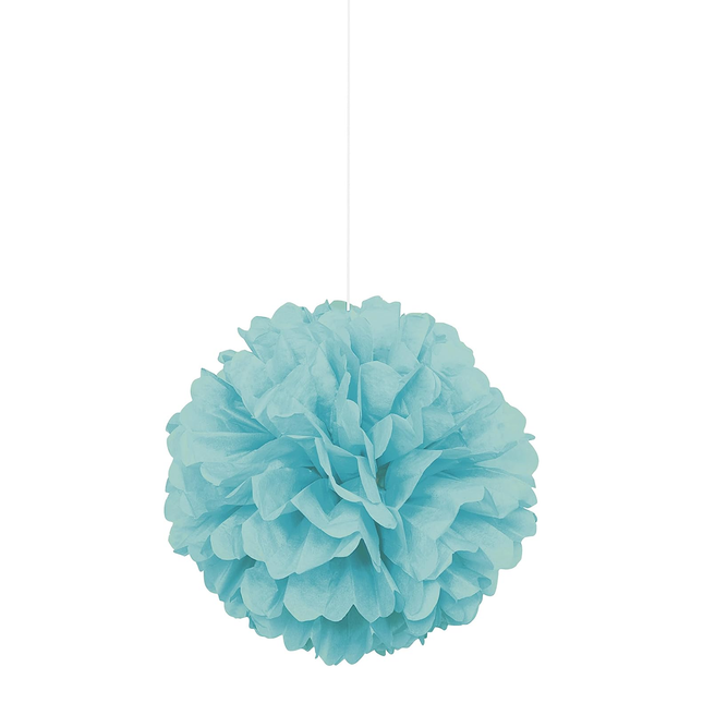 Terrific Teal Hanging Tissue Pom Pom 16"