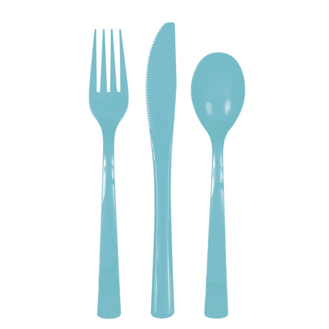 Terrific Teal Assorted Plastic Cutlery, 18ct