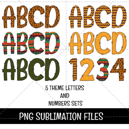 Lion King Doodle Alphabet Letters PNG Bundle Instant Download