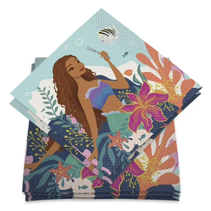 The Little Mermaid Birthday Large Lunch Napkins, 16 Count