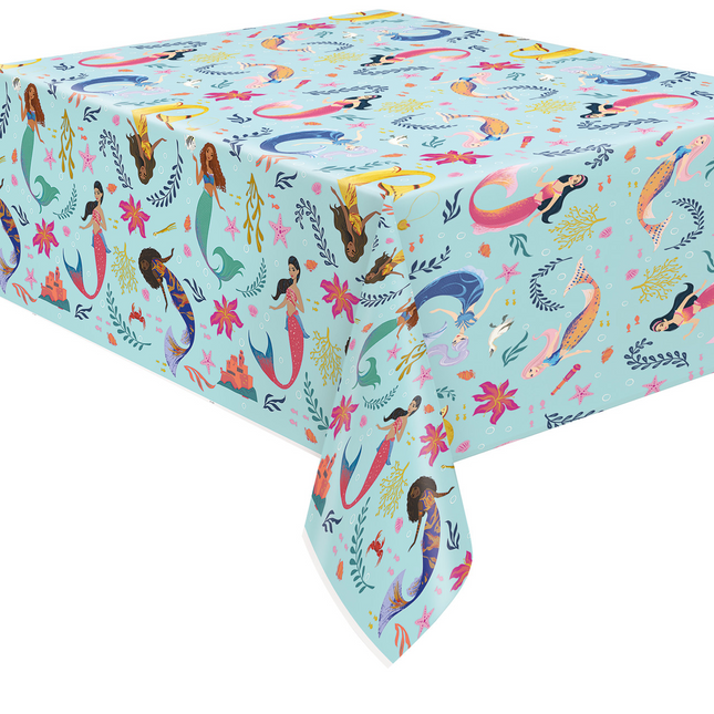 The Little Mermaid Plastic Tablecover - 54 inch x 84 inch