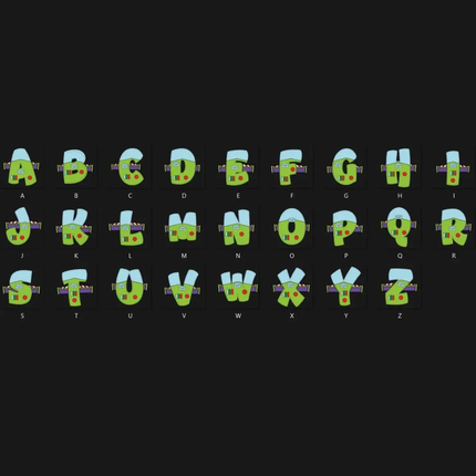 Toy Story Doodle Alphabet Letters PNG Bundle Instant Download