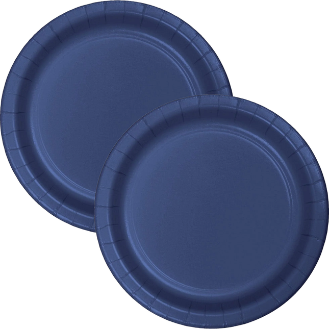 True Navy Blue Solid Round 9" Dinner Plates, 16ct