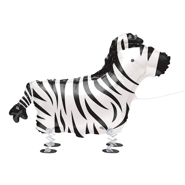 Walking Pet Zebra Foil Balloon 30″