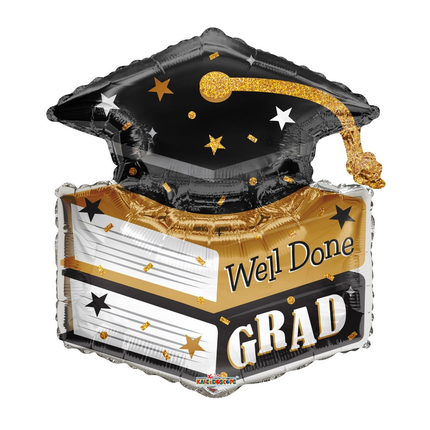 Graduation Well Done Grad set component: Well Done, Grad! Foil Balloon 35"