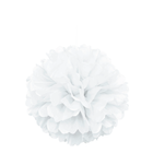 White Solid Hanging Tissue Pom Pom 16