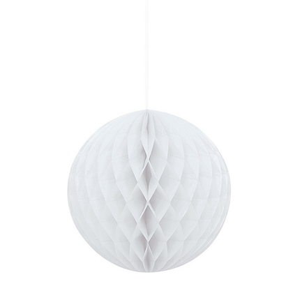 White Solid Honeycomb Ball 8"