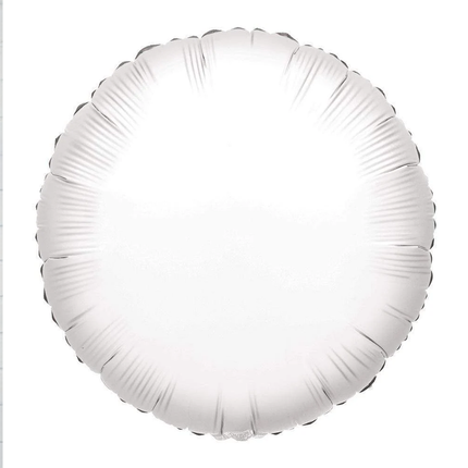 White Round Foil Balloon 18″