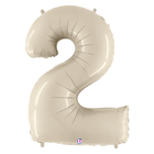 White Sand 2 Number Foil Balloon 34