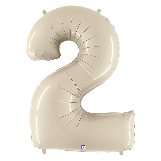 White Sand 2 Number Foil Balloon 34"