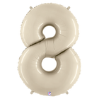 White Sand 8 Number Foil Balloon 34