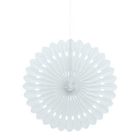 White Solid Tissue Paper Fan 16