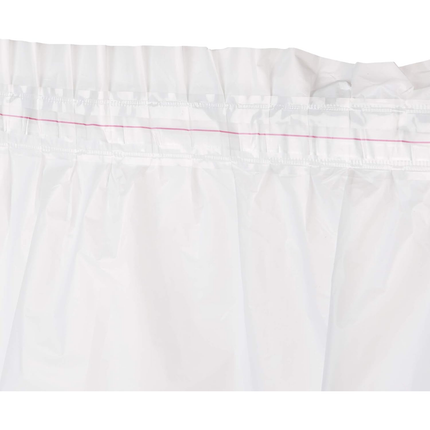 White Solid Plastic Table Skirt, 29" x 14 ft