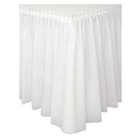 White Solid Plastic Table Skirt, 29