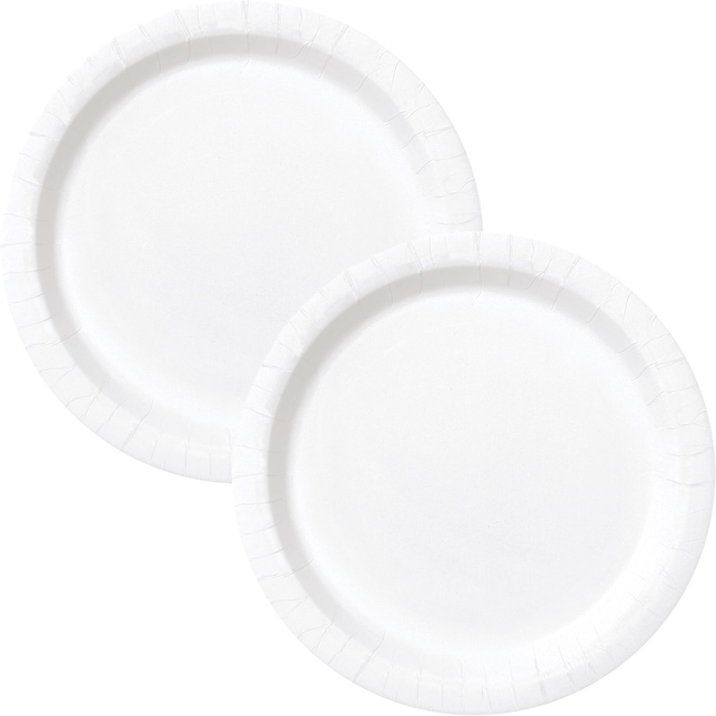 White Solid Round 9" Dinner Plates, 16ct