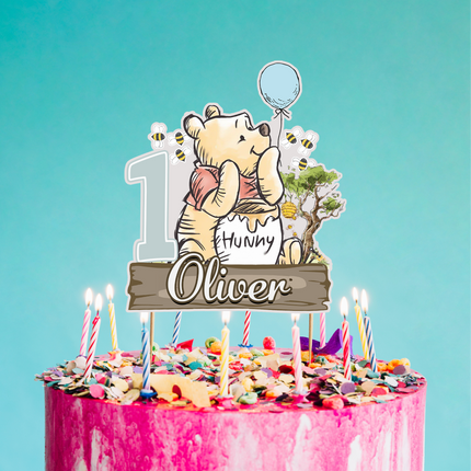 Winnie The Pooh Custom CardStock Cake Topper 7"